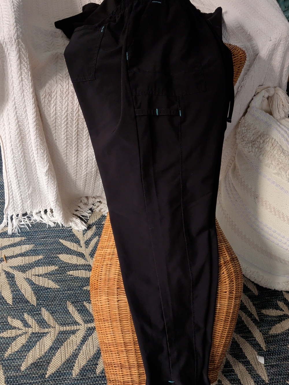 Scrubstar WM01B072P Black Petite Large Straight Leg Scrub Pants